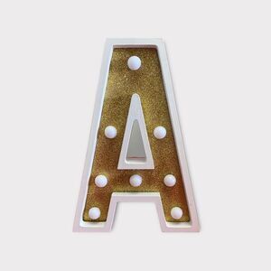 3/$15 Gold Letter A Decor - Light Up